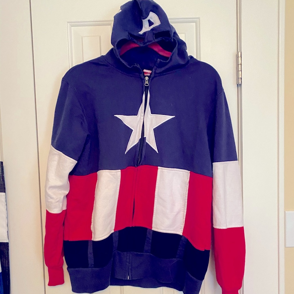 Captain America Hoodie W/ Built-In Hero Mask